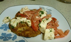 Parmesan chicken with Caprese topping
